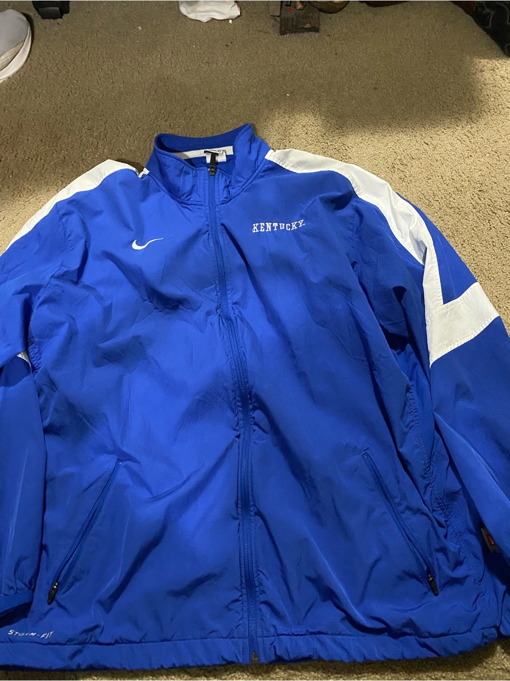 Nike Royal Blue and White UK Men's Windbreaker Jacket